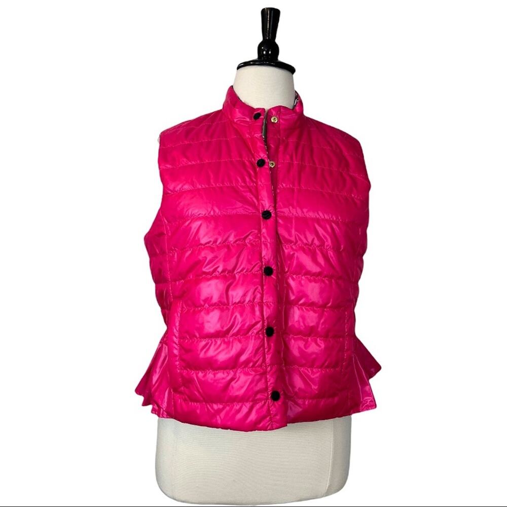 Kate Spade So Foxy Reversible Quilted Snap Front Vest Floral NWT Women's Size XL